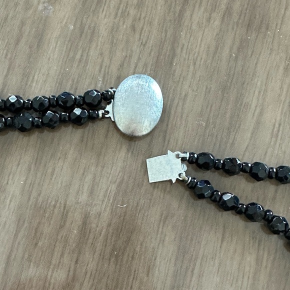 Vintage! 2 Austrian Black Crystal Double Strand Necklaces - Picture 7 of 9